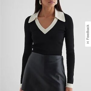 Classic Black and Cream Polo Top